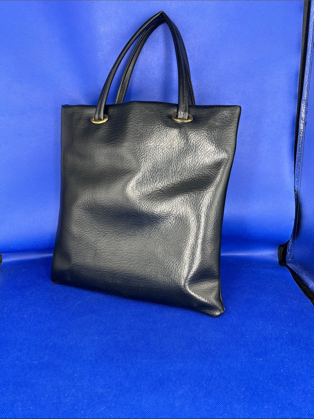 Classic Black Leather Tote Bag Brand Unknown